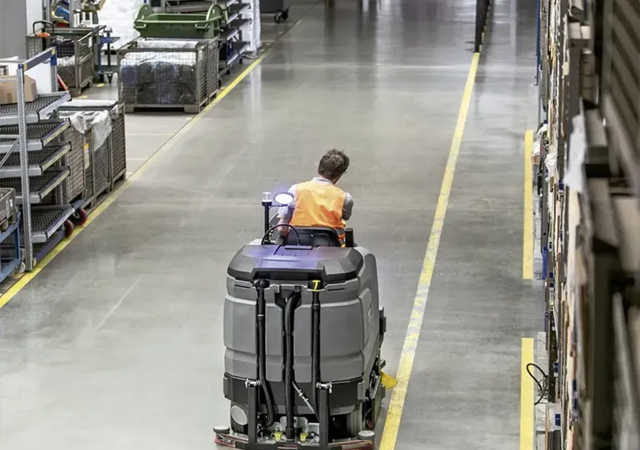 Kırmızı uniformalı temizlik ekibi